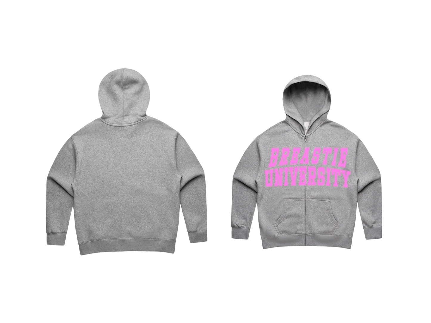 GREY ZIP-UP HOODIE