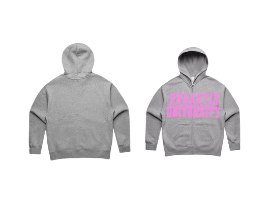 GREY ZIP-UP HOODIE